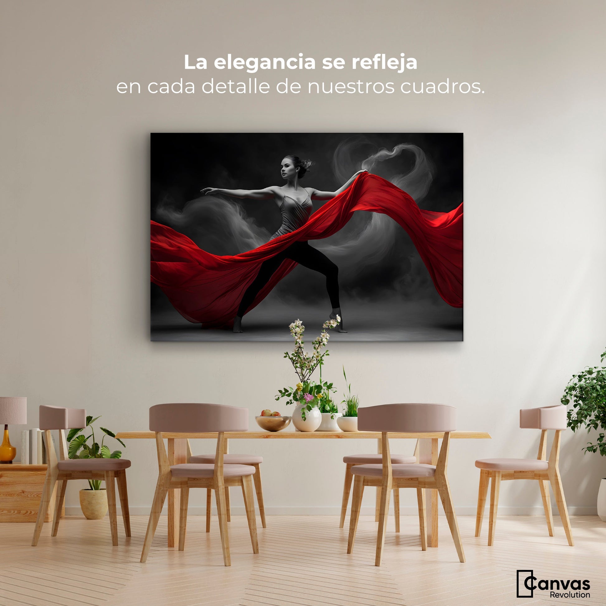 Cuadros Decorativos Canvas Revolution | Vuelo Escarlata | Montaje4