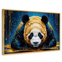 Cuadros Decorativos Canvas Revolution | Abrazo Panda Dorado | Rectangular | Portada | Marco Dorado