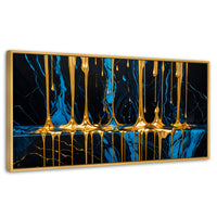Cuadros Decorativos Canvas Revolution | Abstraccion Azul | Panoramico | Portada | Marco Madera