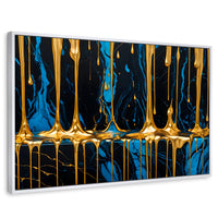 Cuadros Decorativos Canvas Revolution | Abstraccion Azul | Rectangular | Portada | Marco Blanco