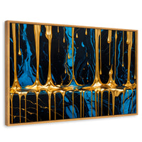 Cuadros Decorativos Canvas Revolution | Abstraccion Azul | Rectangular | Portada | Marco Madera
