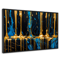 Cuadros Decorativos Canvas Revolution | Abstraccion Azul | Rectangular | Portada | Marco Negro