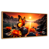Cuadros Decorativos Canvas Revolution | Alas Al Amanecer | Panoramico | Portada | Marco Negro
