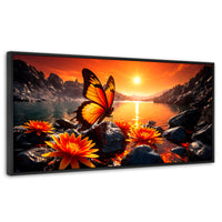 Cuadros Decorativos Canvas Revolution | Alas Al Amanecer | Panoramico | Portada | Marco Plateado