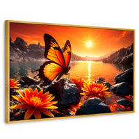 Cuadros Decorativos Canvas Revolution | Alas Al Amanecer | Rectangular | Portada | Marco Dorado