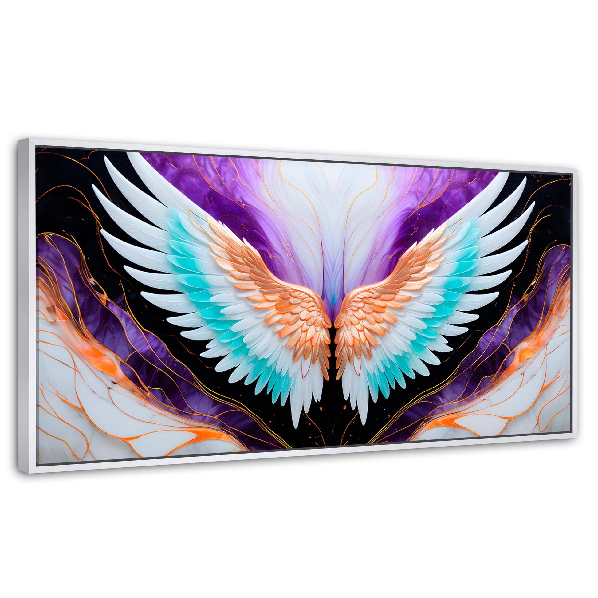 Cuadros Decorativos Canvas Revolution | Alas Angel Alma | Panoramico | Portada | Marco Dorado