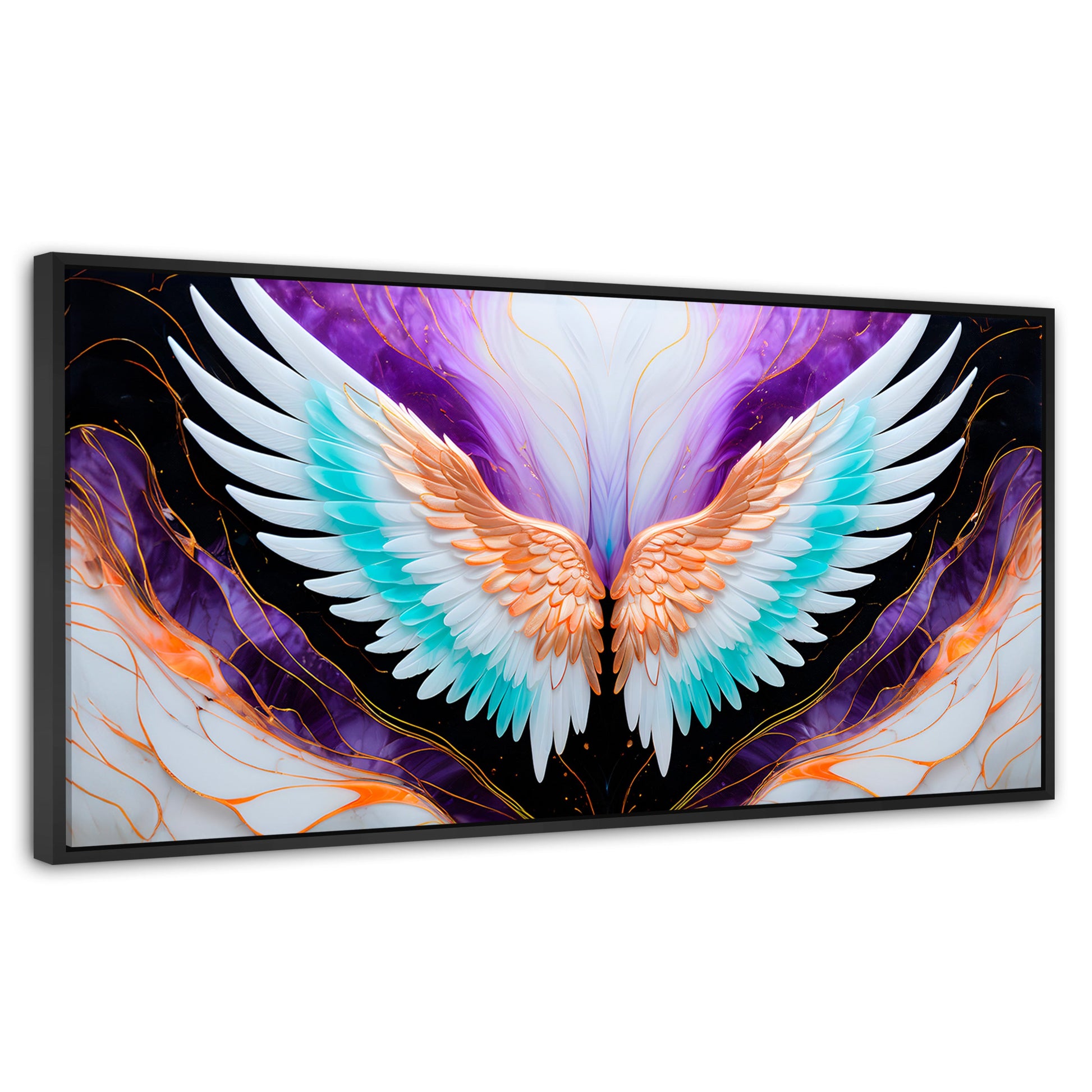 Cuadros Decorativos Canvas Revolution | Alas Angel Alma | Panoramico | Portada | Marco Plateado