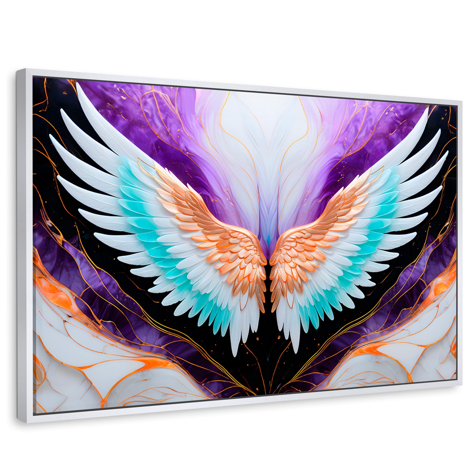 Cuadros Decorativos Canvas Revolution | Alas Angel Alma | Rectangular | Portada | Marco Blanco