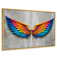Cuadros Decorativos Canvas Revolution | Alas Angel Arcoiris | Rectangular | Portada | Marco Dorado