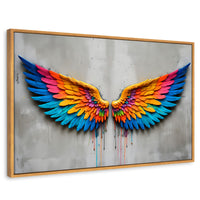 Cuadros Decorativos Canvas Revolution | Alas Angel Arcoiris | Rectangular | Portada | Marco Madera