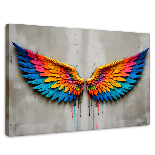 Cuadros Decorativos Canvas Revolution | Alas Angel Arcoiris | Rectangular | Portada | Marco SinMarco