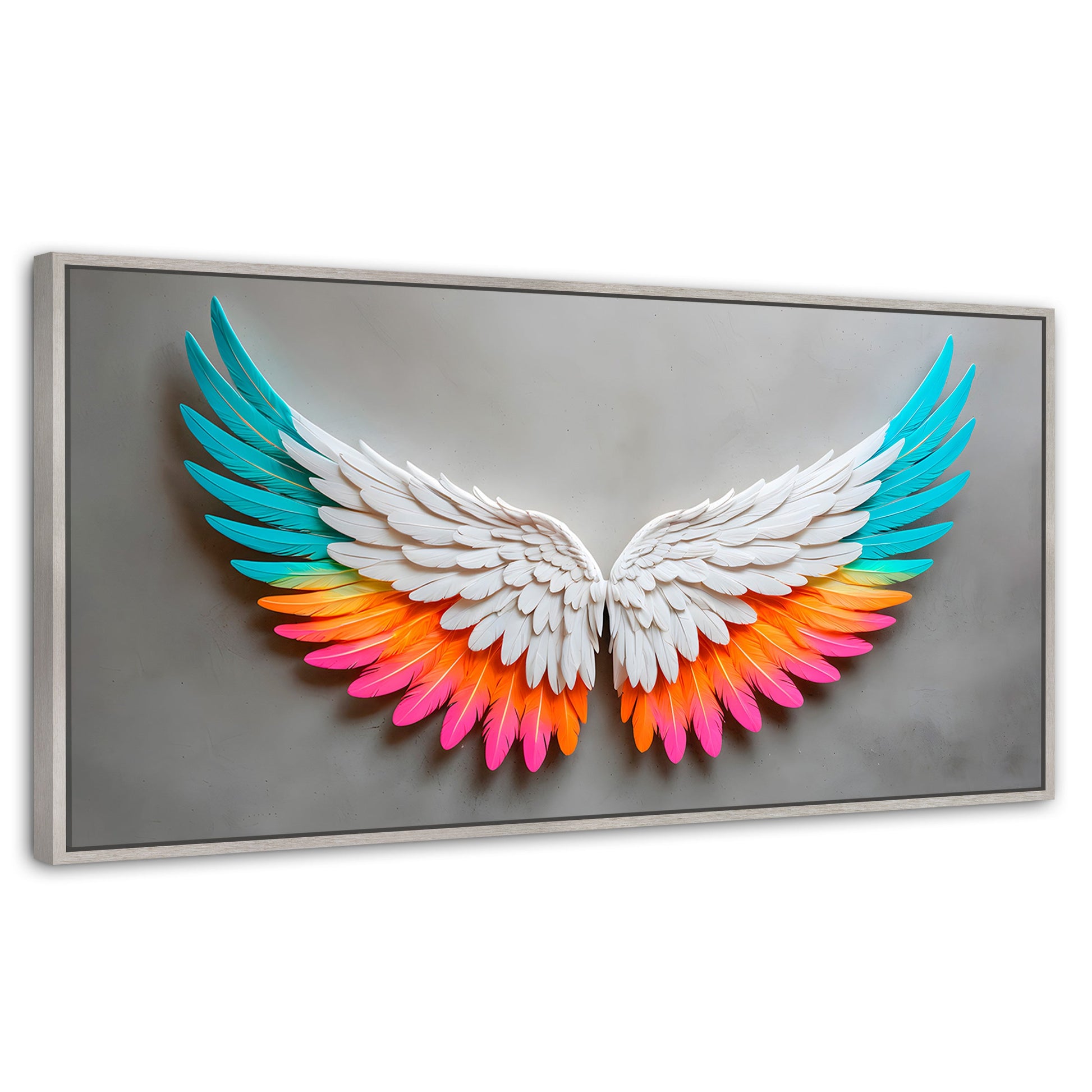 Cuadros Decorativos Canvas Revolution | Alas Angel Armonia | Panoramico | Portada | Marco Blanco