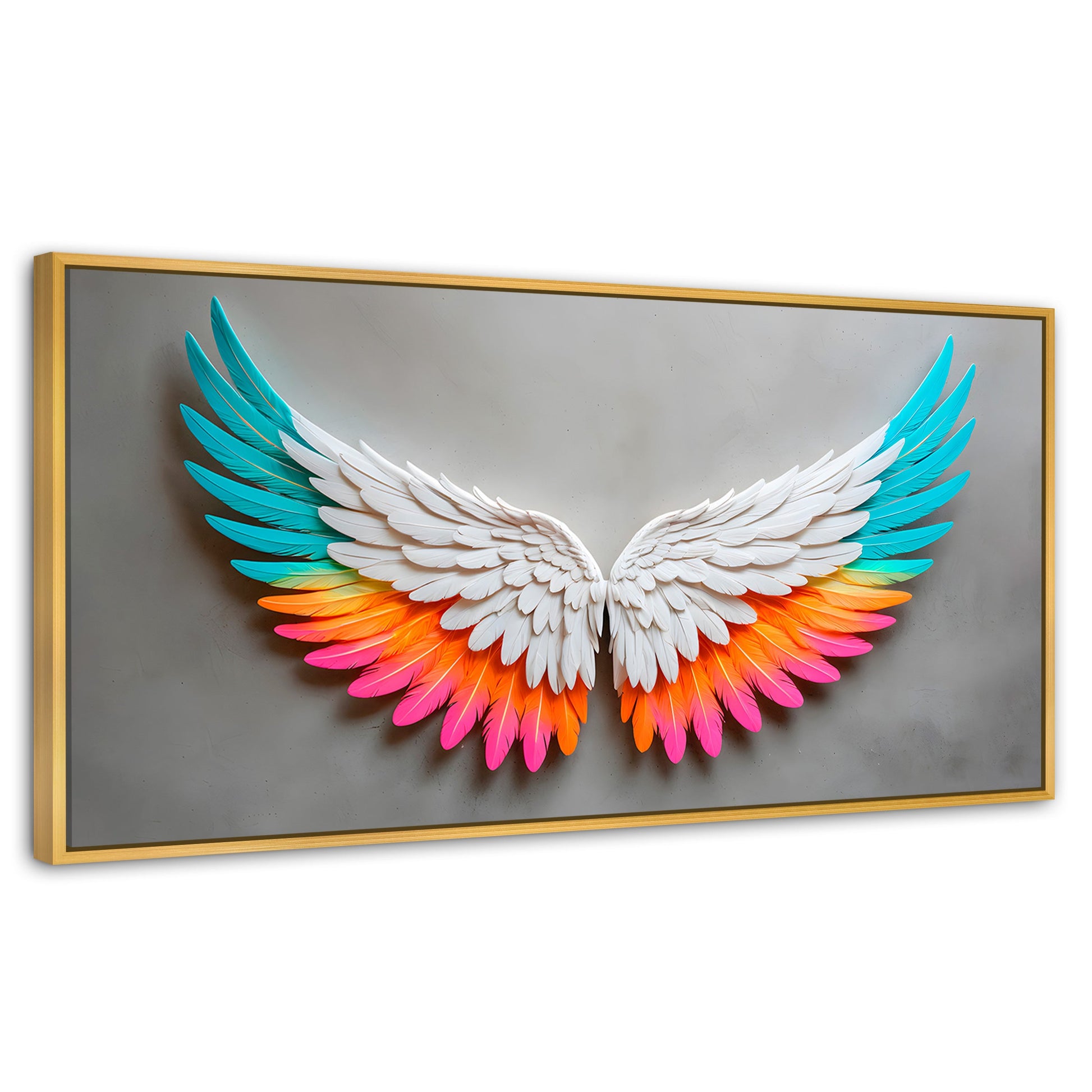Cuadros Decorativos Canvas Revolution | Alas Angel Armonia | Panoramico | Portada | Marco Madera