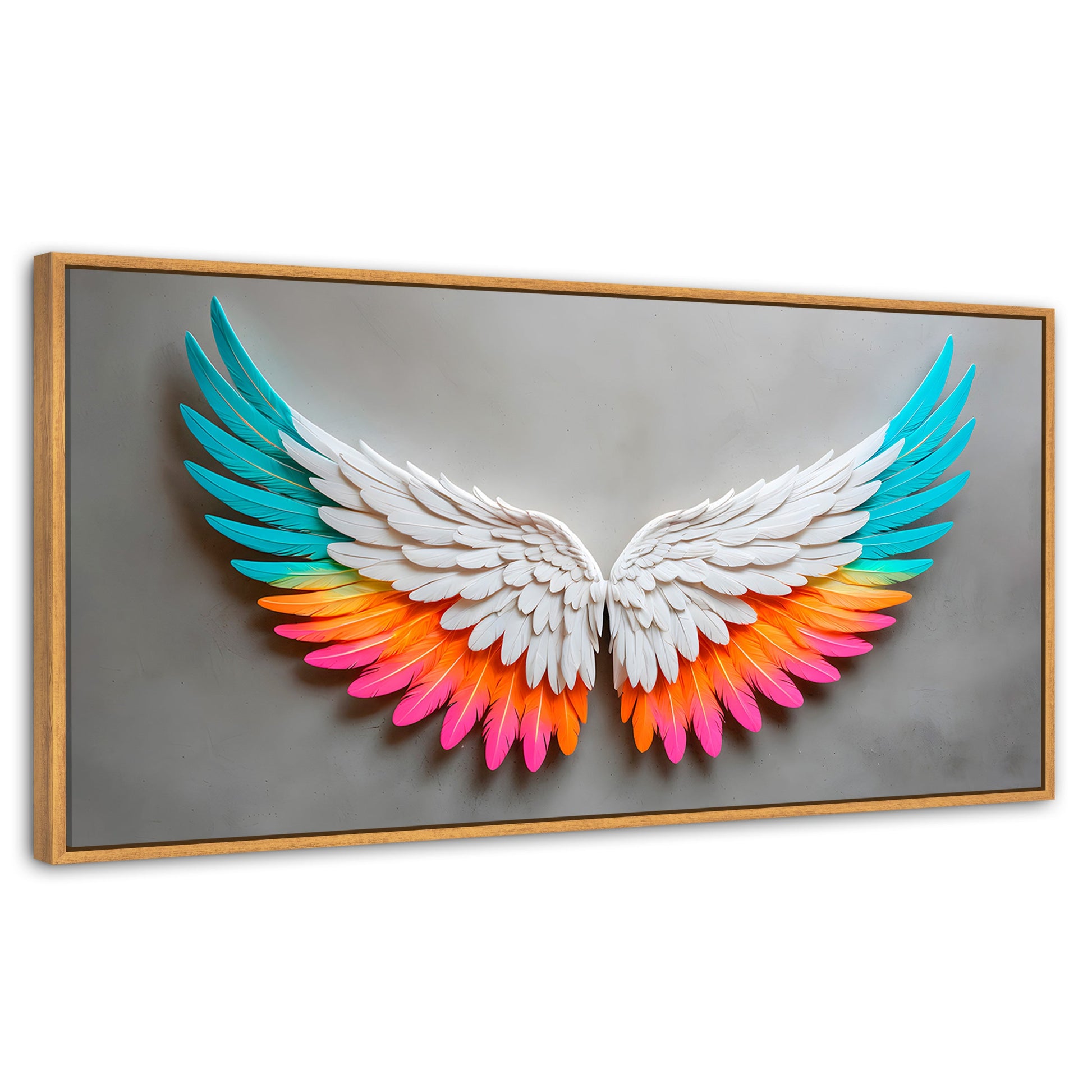 Cuadros Decorativos Canvas Revolution | Alas Angel Armonia | Panoramico | Portada | Marco Negro