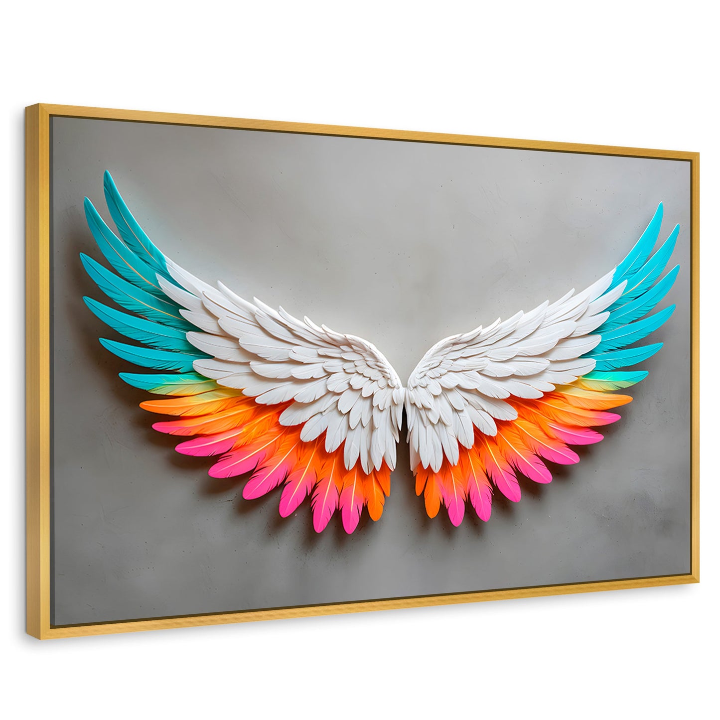 Cuadros Decorativos Canvas Revolution | Alas Angel Armonia | Rectangular | Portada | Marco Dorado