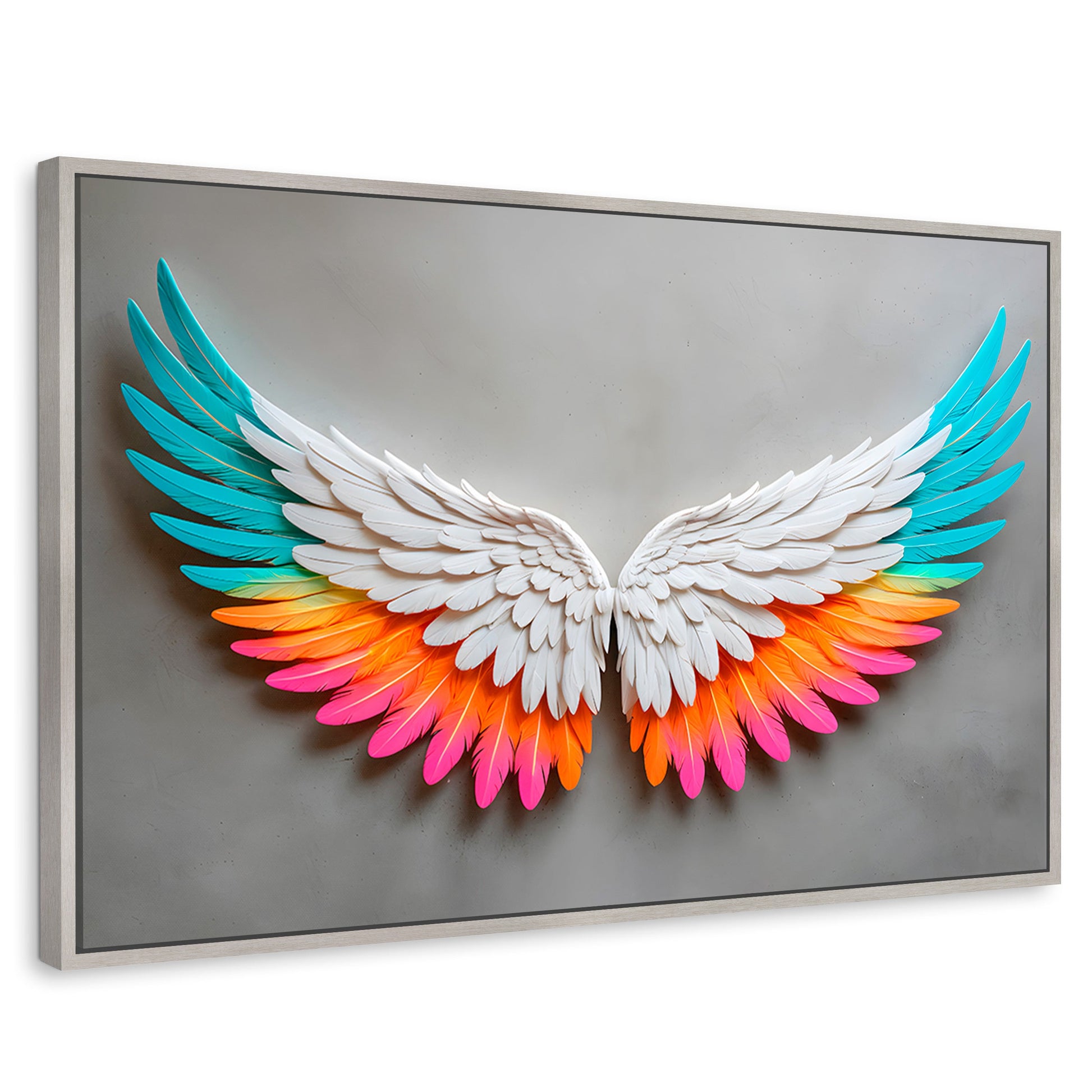 Cuadros Decorativos Canvas Revolution | Alas Angel Armonia | Rectangular | Portada | Marco Plateado