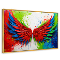 Cuadros Decorativos Canvas Revolution | Alas Angel Brillo | Rectangular | Portada | Marco Dorado