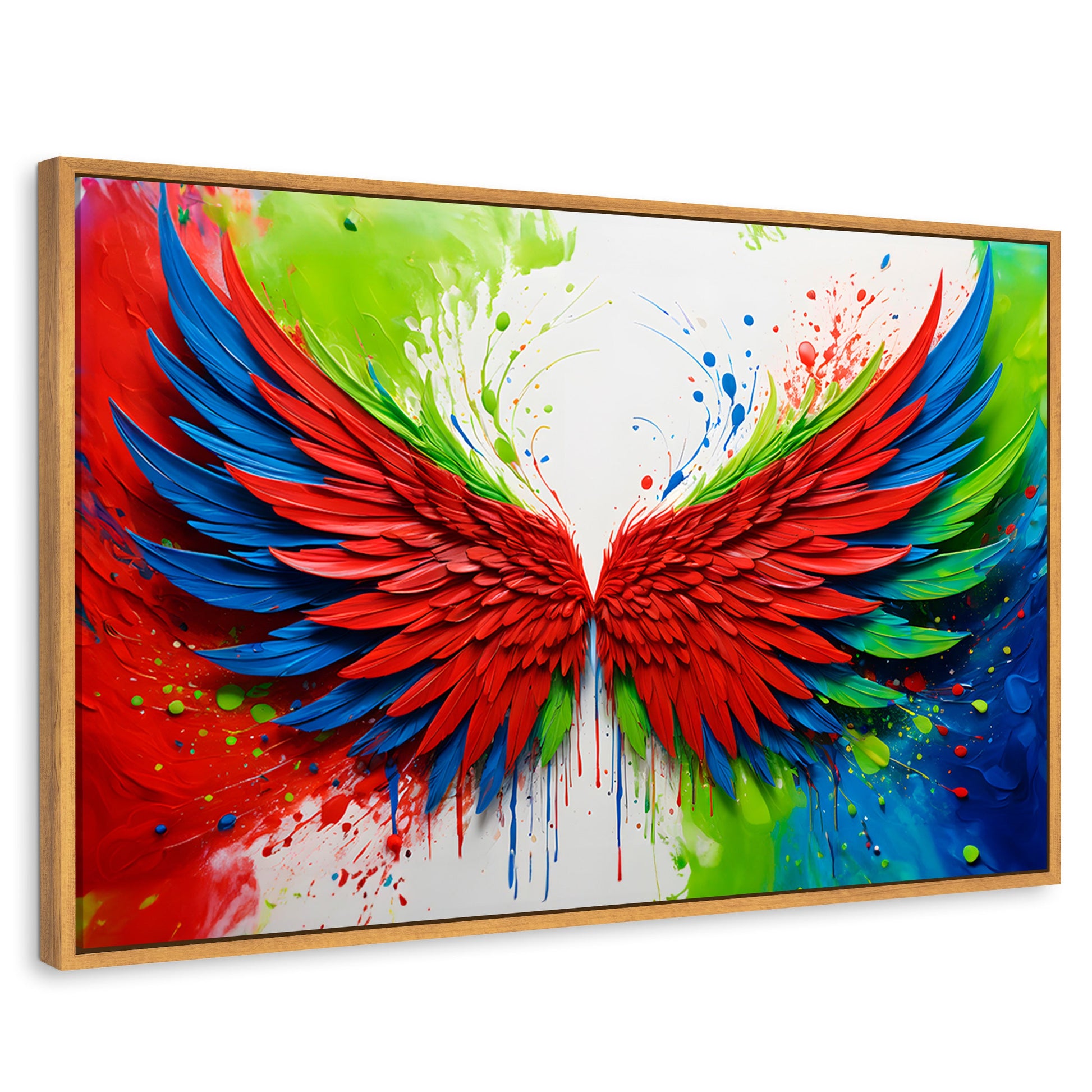 Cuadros Decorativos Canvas Revolution | Alas Angel Brillo | Rectangular | Portada | Marco Madera