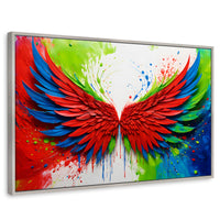 Cuadros Decorativos Canvas Revolution | Alas Angel Brillo | Rectangular | Portada | Marco Plateado