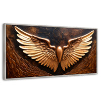 Cuadros Decorativos Canvas Revolution | Alas Angel Cobre | Panoramico | Portada | Marco Blanco