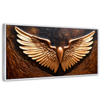 Cuadros Decorativos Canvas Revolution | Alas Angel Cobre | Panoramico | Portada | Marco Dorado