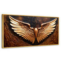 Cuadros Decorativos Canvas Revolution | Alas Angel Cobre | Panoramico | Portada | Marco Madera