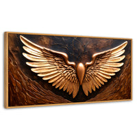 Cuadros Decorativos Canvas Revolution | Alas Angel Cobre | Panoramico | Portada | Marco Negro