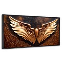 Cuadros Decorativos Canvas Revolution | Alas Angel Cobre | Panoramico | Portada | Marco Plateado