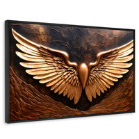 Cuadros Decorativos Canvas Revolution | Alas Angel Cobre | Rectangular | Portada | Marco Negro