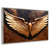 Cuadros Decorativos Canvas Revolution | Alas Angel Cobre | Rectangular | Portada | Marco Plateado