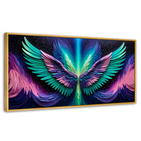 Cuadros Decorativos Canvas Revolution | Alas Angel Cosmic | Panoramico | Portada | Marco Madera