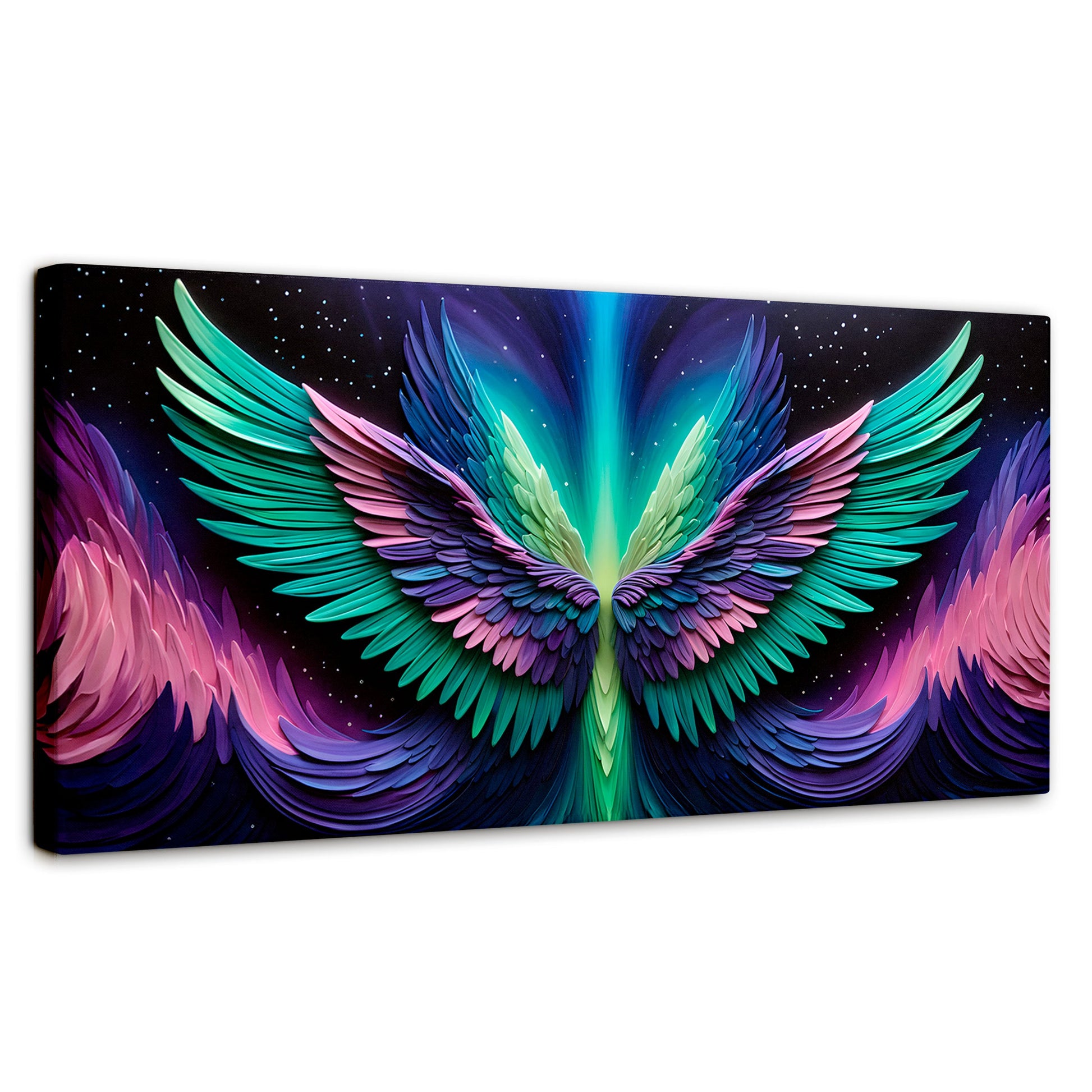 Cuadros Decorativos Canvas Revolution | Alas Angel Cosmic | Panoramico | Portada | Marco SinMarco