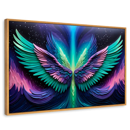 Cuadros Decorativos Canvas Revolution | Alas Angel Cosmic | Rectangular | Portada | Marco Madera