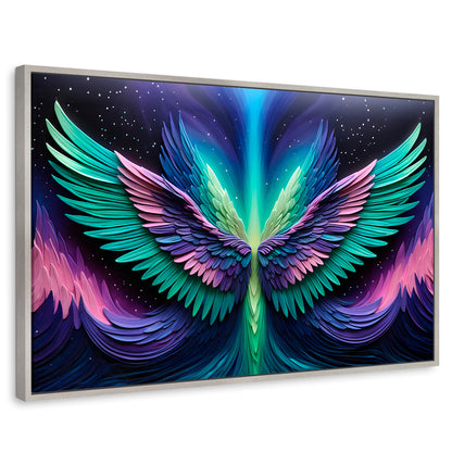 Cuadros Decorativos Canvas Revolution | Alas Angel Cosmic | Rectangular | Portada | Marco Plateado