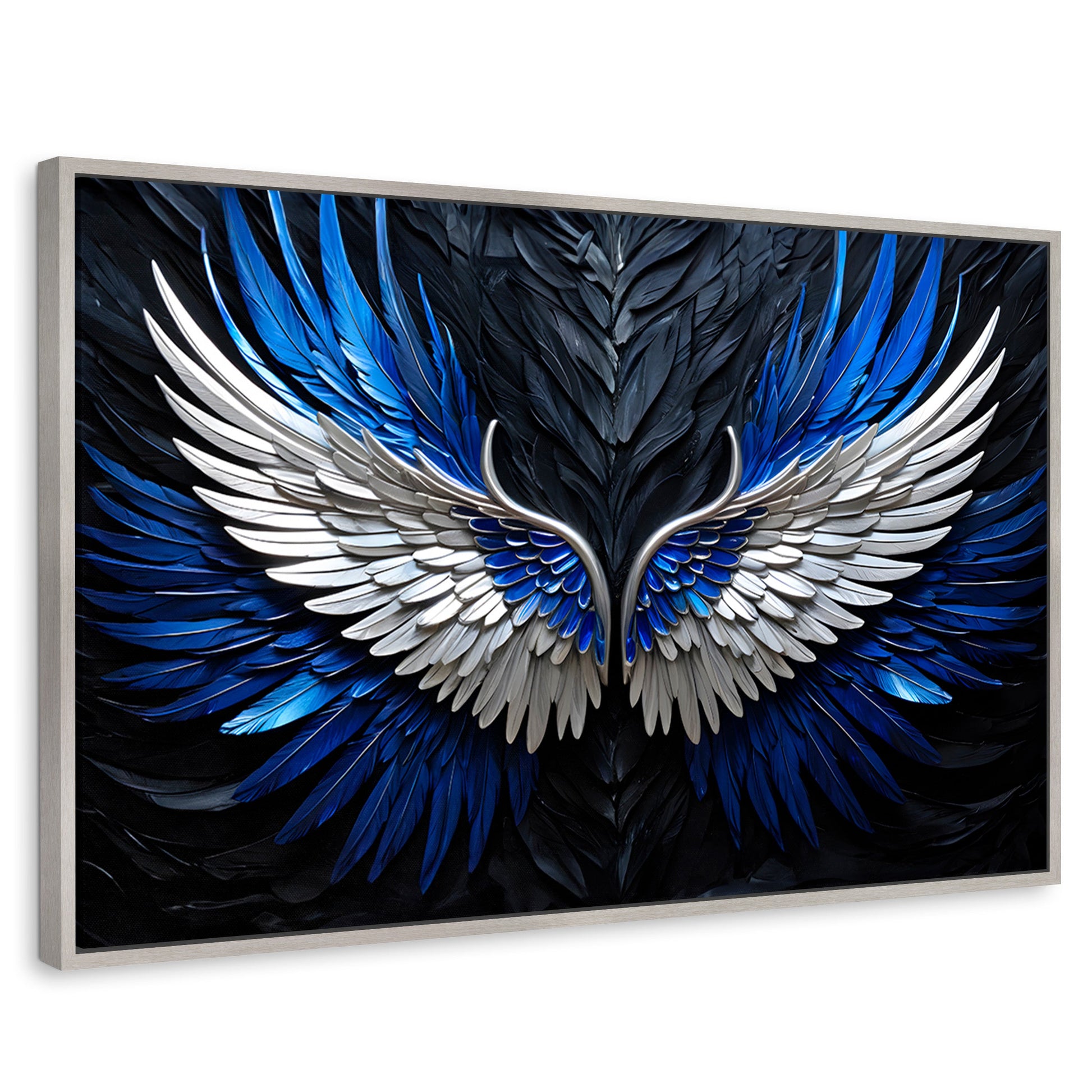 Cuadros Decorativos Canvas Revolution | Alas Angel Cosmico | Rectangular | Portada | Marco Plateado