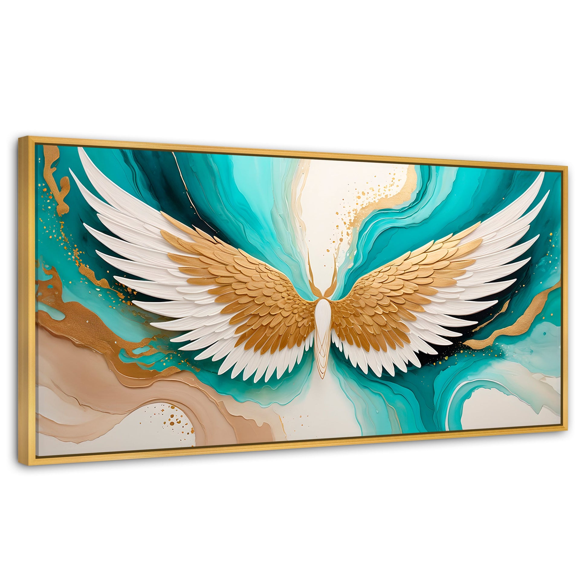 Cuadros Decorativos Canvas Revolution | Alas Angel Deco | Panoramico | Portada | Marco Madera
