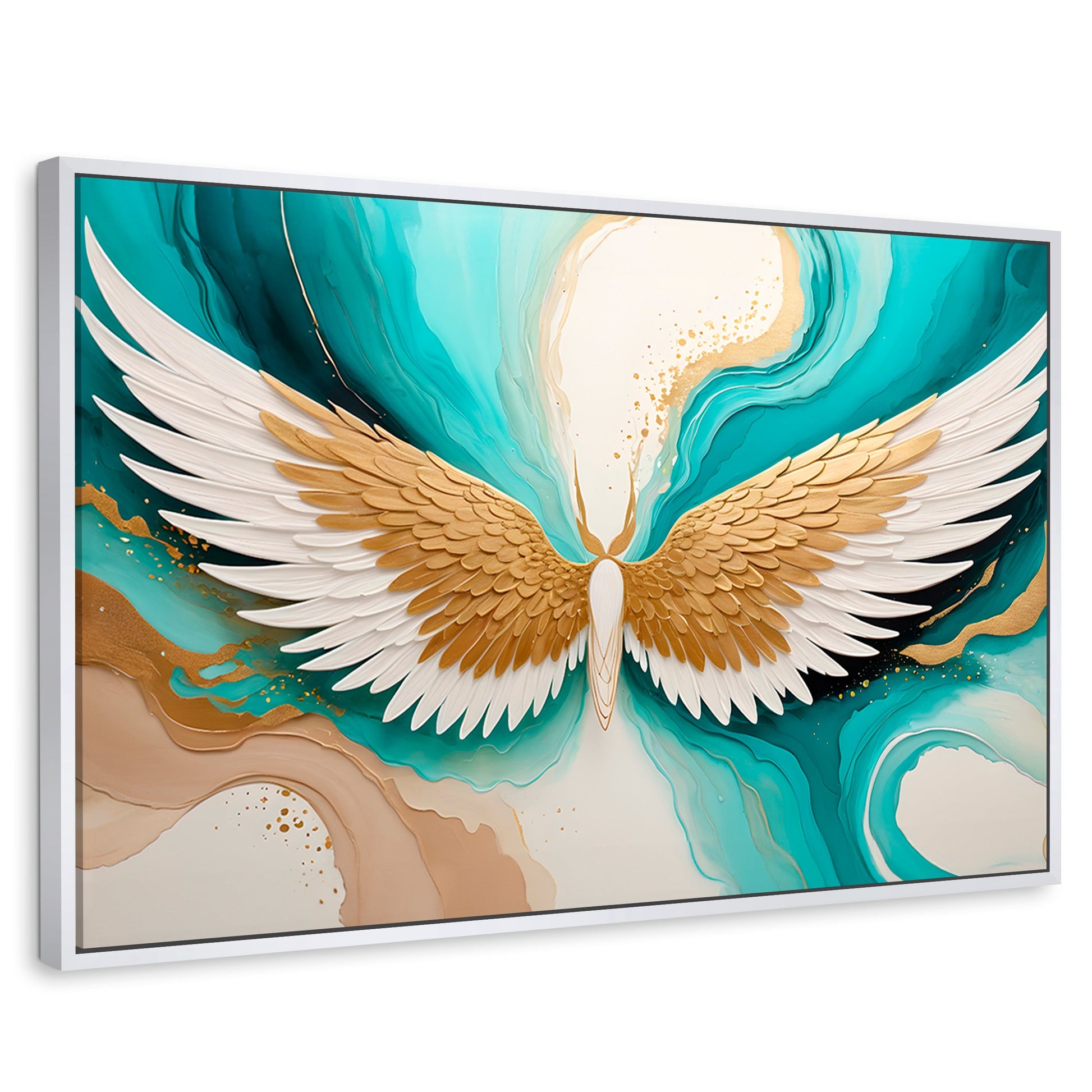 Cuadros Decorativos Canvas Revolution | Alas Angel Deco | Rectangular | Portada | Marco Blanco