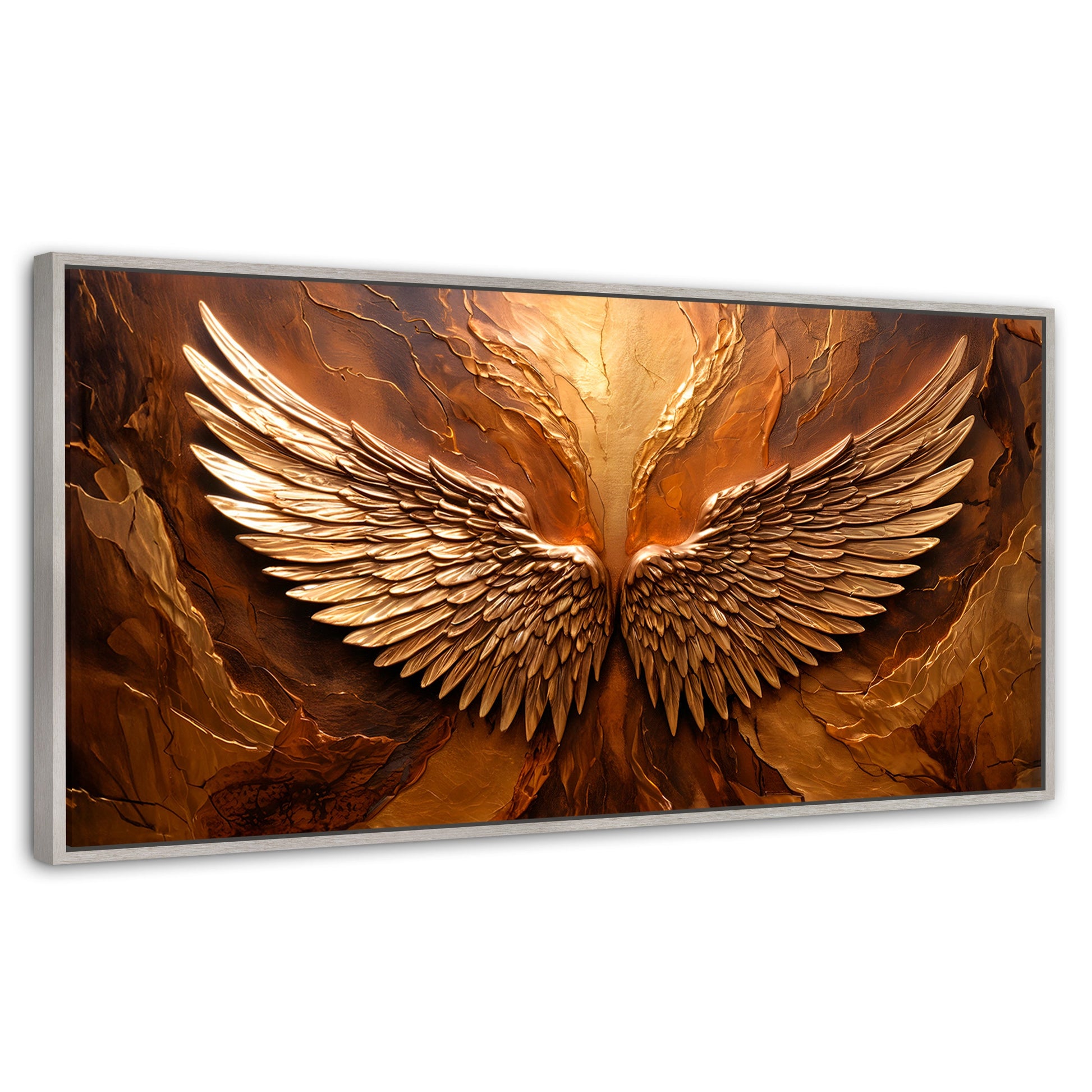 Cuadros Decorativos Canvas Revolution | Alas Angel Divino | Panoramico | Portada | Marco Blanco