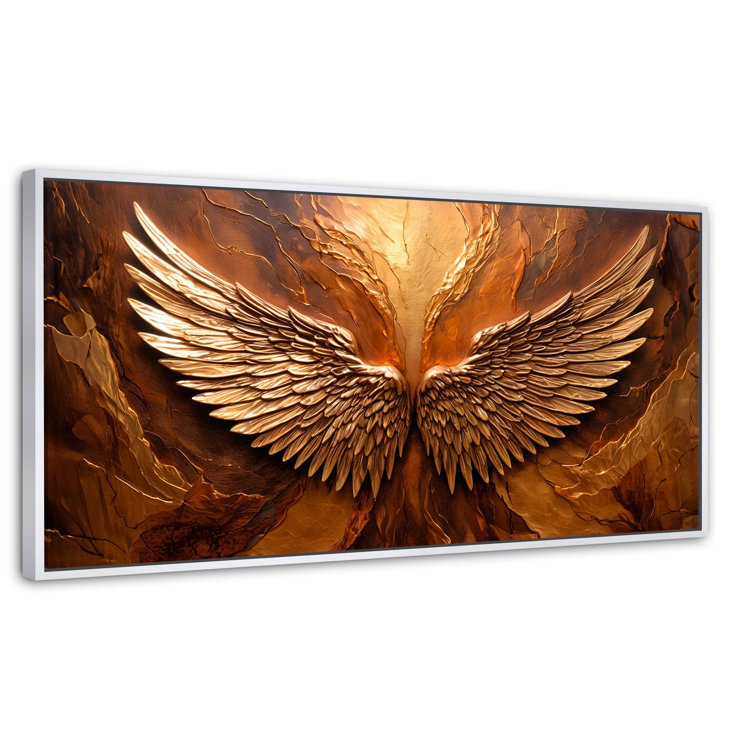 Cuadros Decorativos Canvas Revolution | Alas Angel Divino | Panoramico | Portada | Marco Dorado
