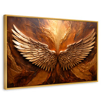 Cuadros Decorativos Canvas Revolution | Alas Angel Divino | Rectangular | Portada | Marco Dorado