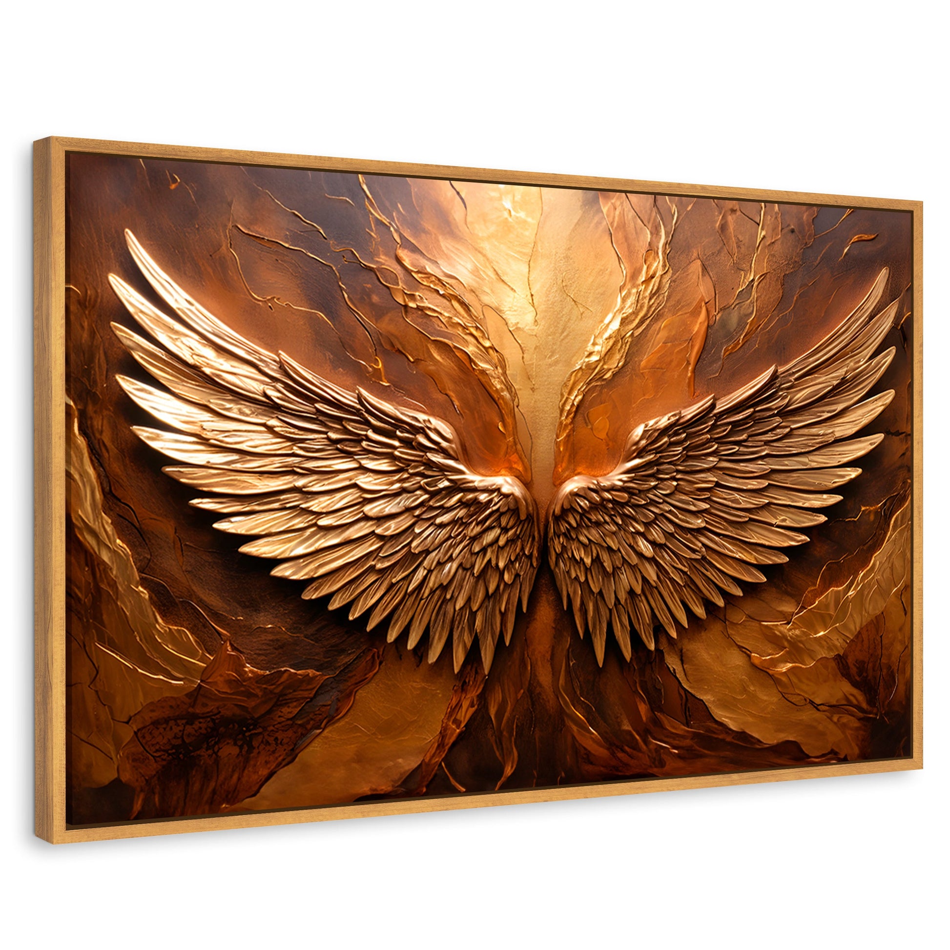 Cuadros Decorativos Canvas Revolution | Alas Angel Divino | Rectangular | Portada | Marco Madera