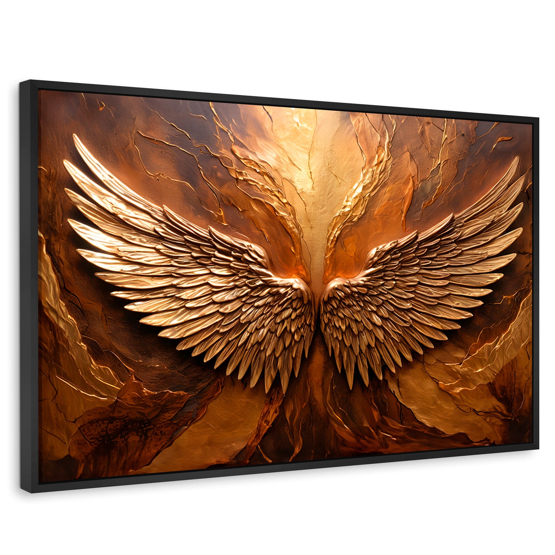 Cuadros Decorativos Canvas Revolution | Alas Angel Divino | Rectangular | Portada | Marco Negro