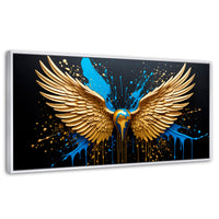Cuadros Decorativos Canvas Revolution | Alas Angel Dorado | Panoramico | Portada | Marco Dorado