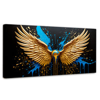 Cuadros Decorativos Canvas Revolution | Alas Angel Dorado | Panoramico | Portada | Marco SinMarco