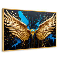 Cuadros Decorativos Canvas Revolution | Alas Angel Dorado | Rectangular | Portada | Marco Dorado