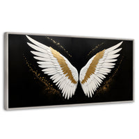 Cuadros Decorativos Canvas Revolution | Alas Angel Eleganza | Panoramico | Portada | Marco Blanco