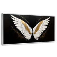 Cuadros Decorativos Canvas Revolution | Alas Angel Eleganza | Panoramico | Portada | Marco Dorado