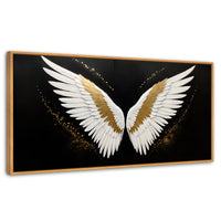 Cuadros Decorativos Canvas Revolution | Alas Angel Eleganza | Panoramico | Portada | Marco Negro