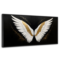 Cuadros Decorativos Canvas Revolution | Alas Angel Eleganza | Panoramico | Portada | Marco Plateado