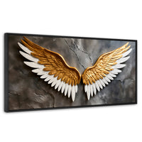Cuadros Decorativos Canvas Revolution | Alas Angel Eterno | Panoramico | Portada | Marco Plateado